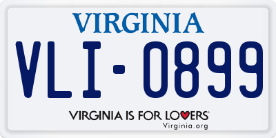 VA license plate VLI0899