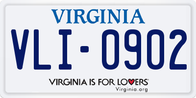 VA license plate VLI0902