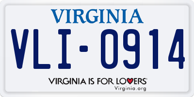 VA license plate VLI0914
