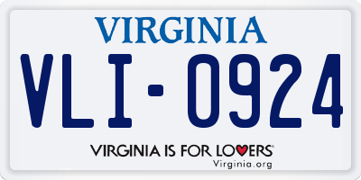 VA license plate VLI0924