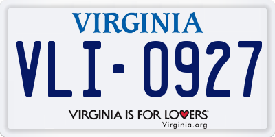 VA license plate VLI0927