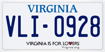 VA license plate VLI0928