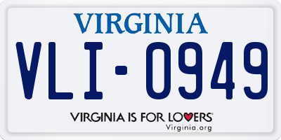 VA license plate VLI0949