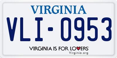 VA license plate VLI0953
