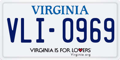 VA license plate VLI0969