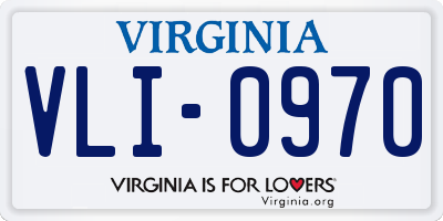 VA license plate VLI0970