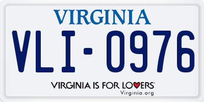 VA license plate VLI0976