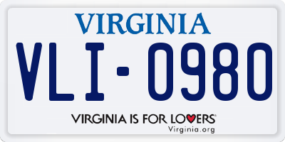 VA license plate VLI0980