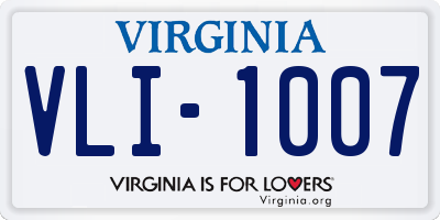 VA license plate VLI1007