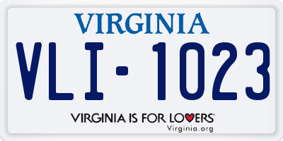 VA license plate VLI1023