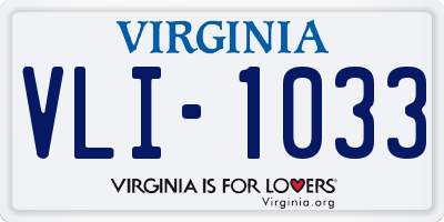 VA license plate VLI1033