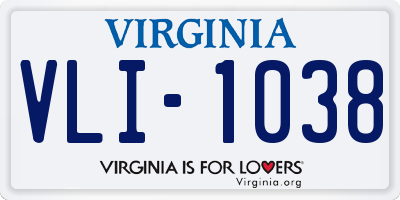 VA license plate VLI1038