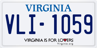 VA license plate VLI1059