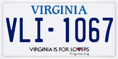 VA license plate VLI1067