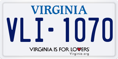 VA license plate VLI1070