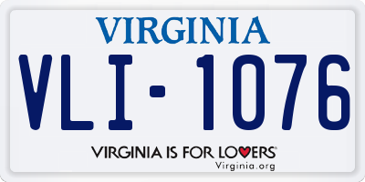 VA license plate VLI1076