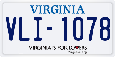 VA license plate VLI1078