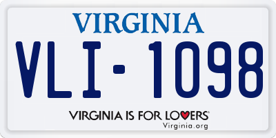 VA license plate VLI1098
