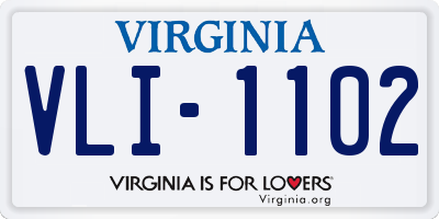 VA license plate VLI1102