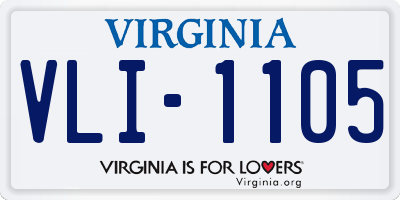 VA license plate VLI1105