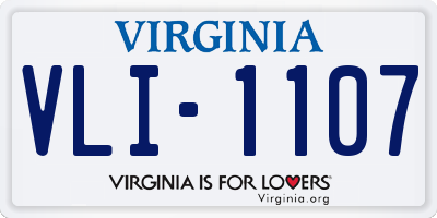 VA license plate VLI1107