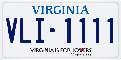VA license plate VLI1111