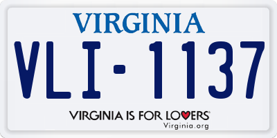 VA license plate VLI1137