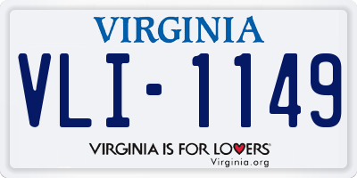 VA license plate VLI1149