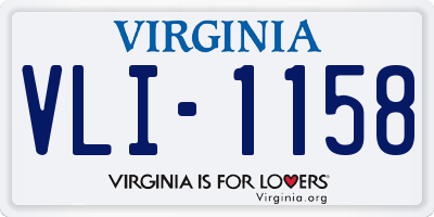 VA license plate VLI1158