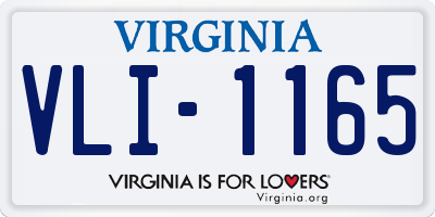 VA license plate VLI1165
