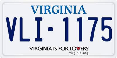 VA license plate VLI1175