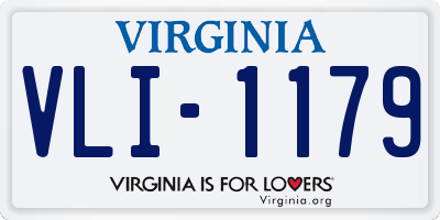VA license plate VLI1179