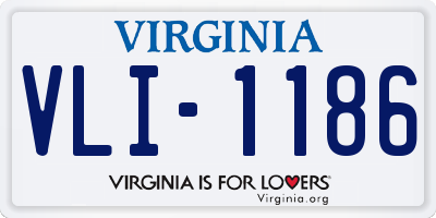 VA license plate VLI1186