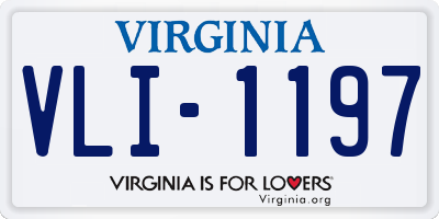 VA license plate VLI1197