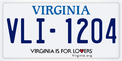 VA license plate VLI1204