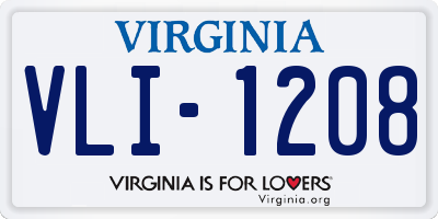 VA license plate VLI1208