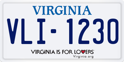 VA license plate VLI1230