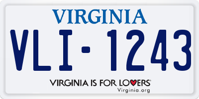 VA license plate VLI1243