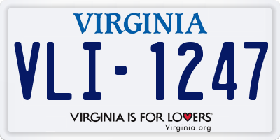VA license plate VLI1247