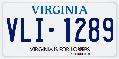 VA license plate VLI1289