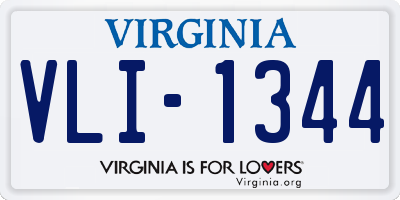 VA license plate VLI1344