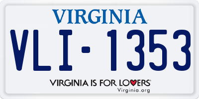 VA license plate VLI1353