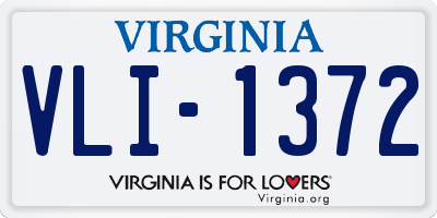 VA license plate VLI1372