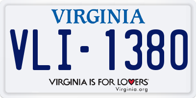 VA license plate VLI1380