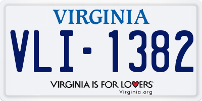 VA license plate VLI1382
