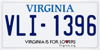 VA license plate VLI1396