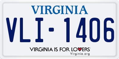 VA license plate VLI1406