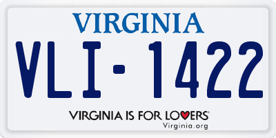 VA license plate VLI1422