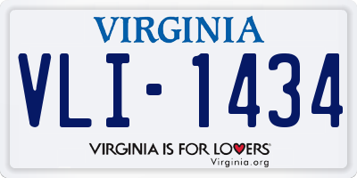 VA license plate VLI1434