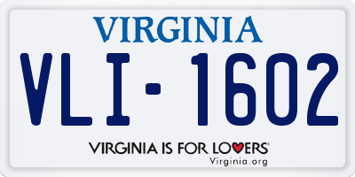 VA license plate VLI1602